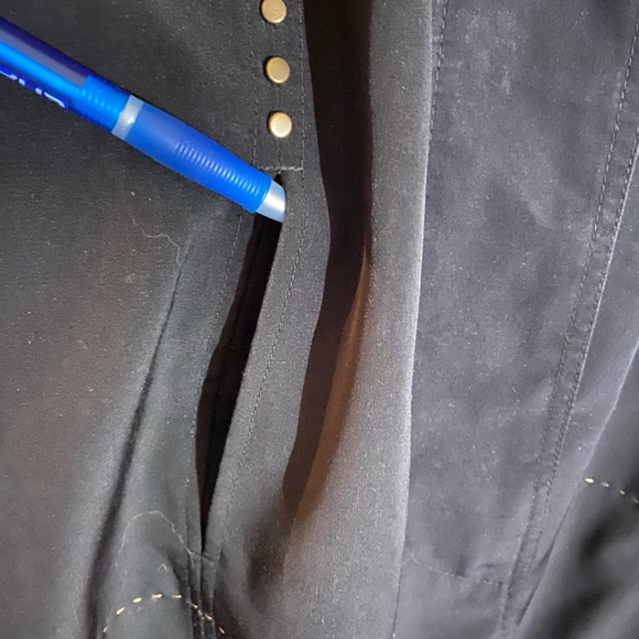 Vintage Gallery Black Hooded Rain Trench Coat Small - Picture 9 of 15